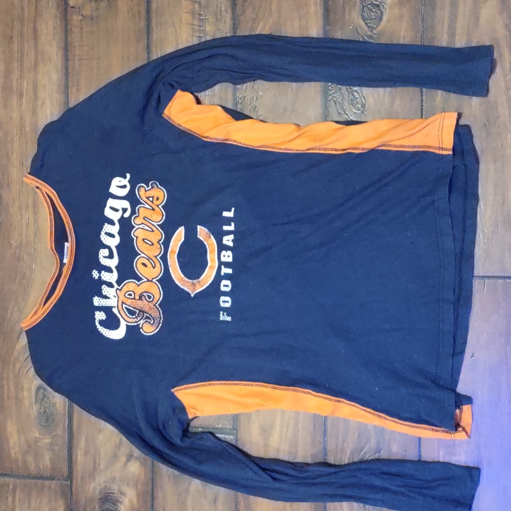 "Team Apparel" Women's Cut Chicago Bears Football Long Sleeve T Shirt. Size L.